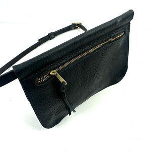 XOBRUNO Lunasa Leather Belt Bag Fanny Pack Black Minimalist Handbag Womens New